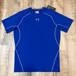 Under Armour Heat Gear Short Sleeve Blue Compression Shirt 1257468 Mens XXL NEW